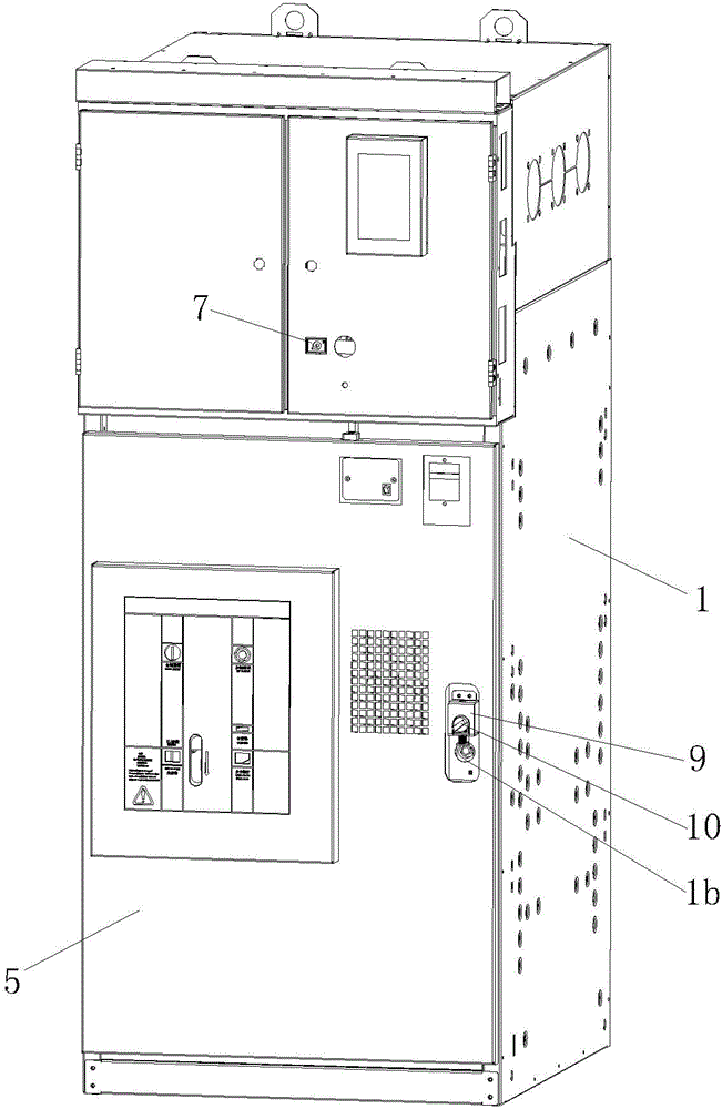 A switch cabinet equipped with isolating switch, vacuum circuit breaker and grounding switch