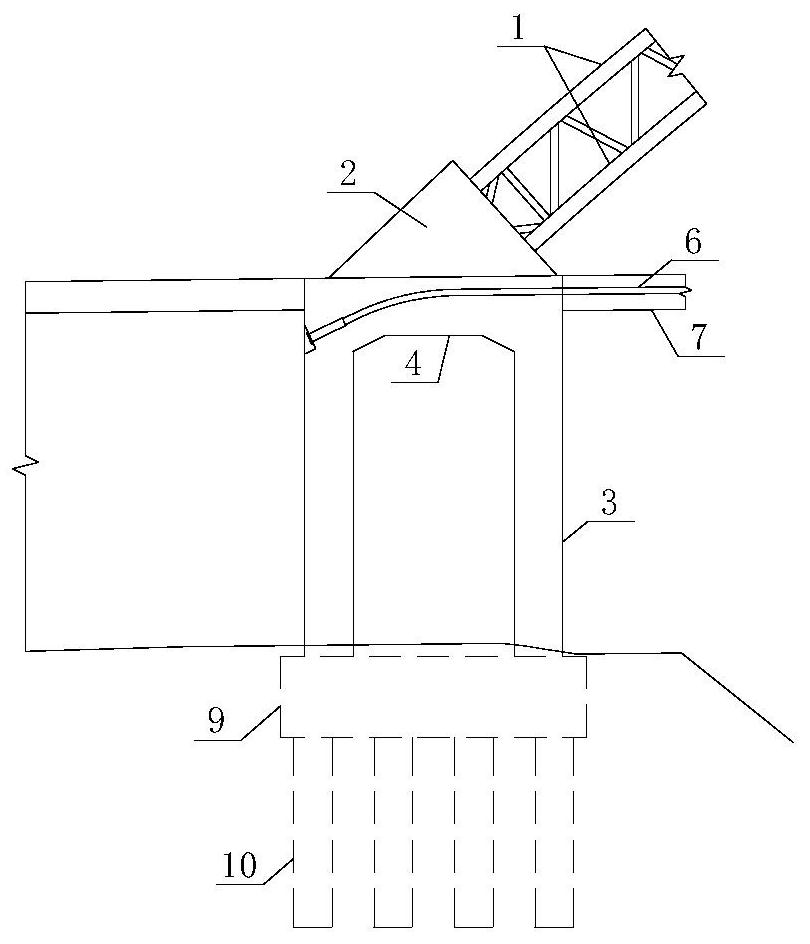 Flexible tied arch bridge structure with adjustable skewback rigidity