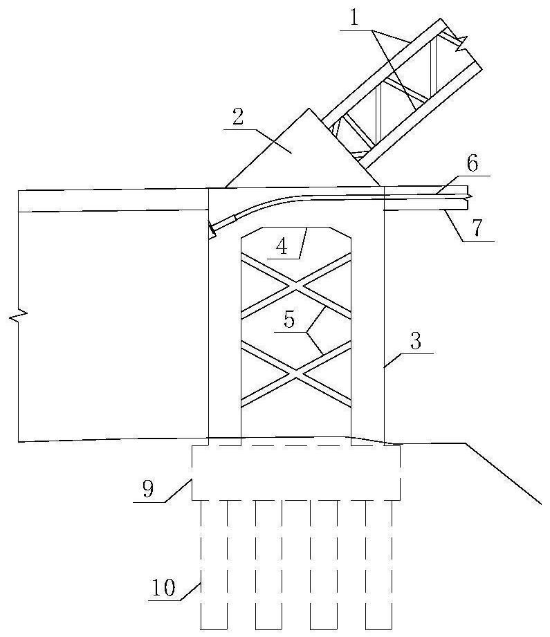 Flexible tied arch bridge structure with adjustable skewback rigidity