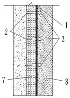 Steel form partition assembly and construction method for construction of flexible granular waterproof protective layer