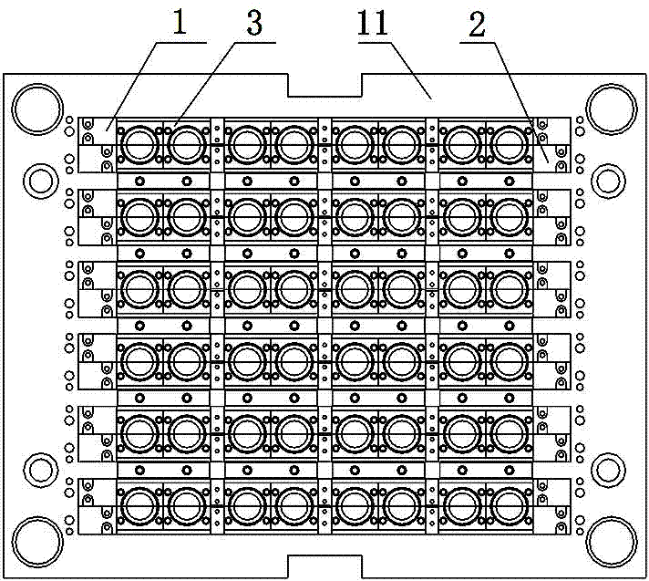 High-cavity precision bottle cap die of novel HALF block structure