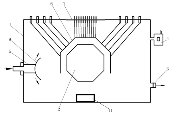 Airplane component strength test high-temperature thermal environment simulation device and method thereof