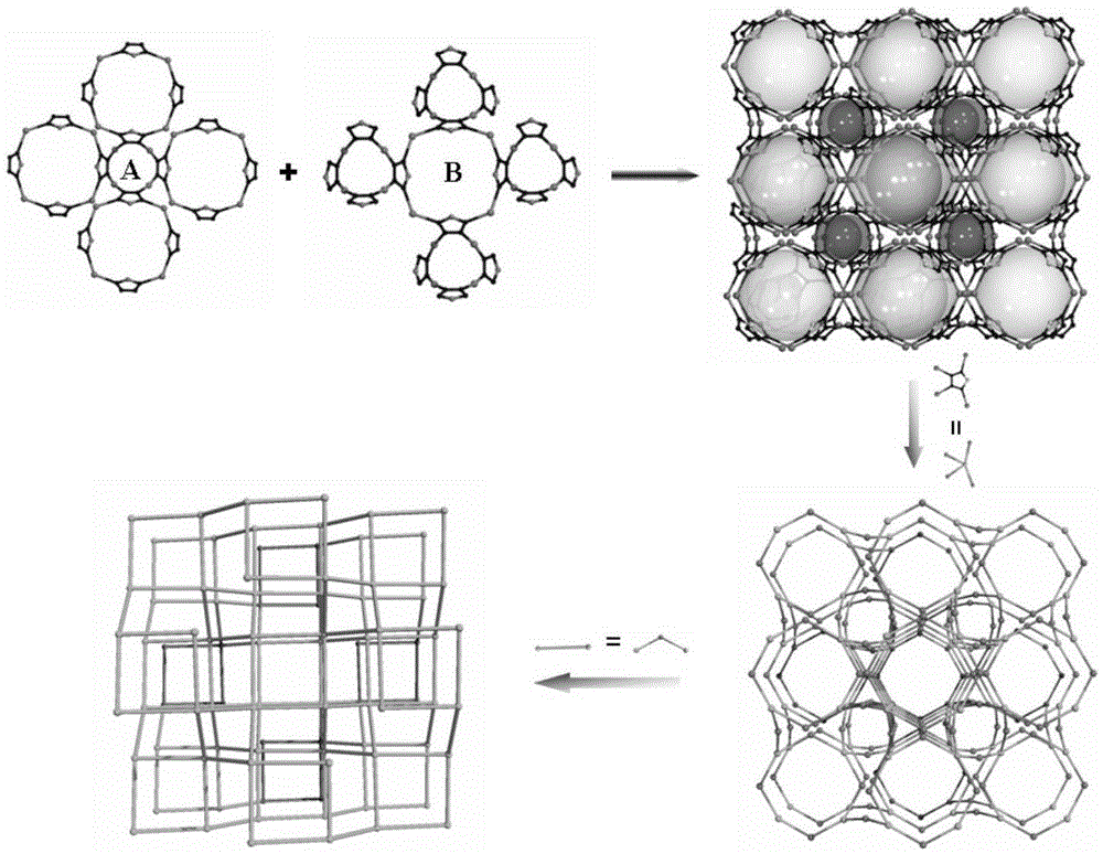 Polyoxometalate-based metal-organic frameworks crystalline material with nano-cage structure and preparation method and application thereof