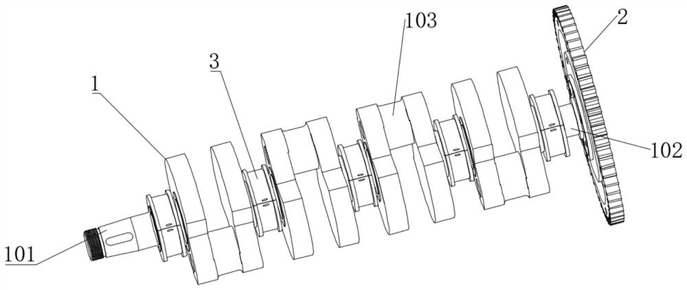 A Diesel Engine Four-Cylinder Crankshaft Preventing Vibration