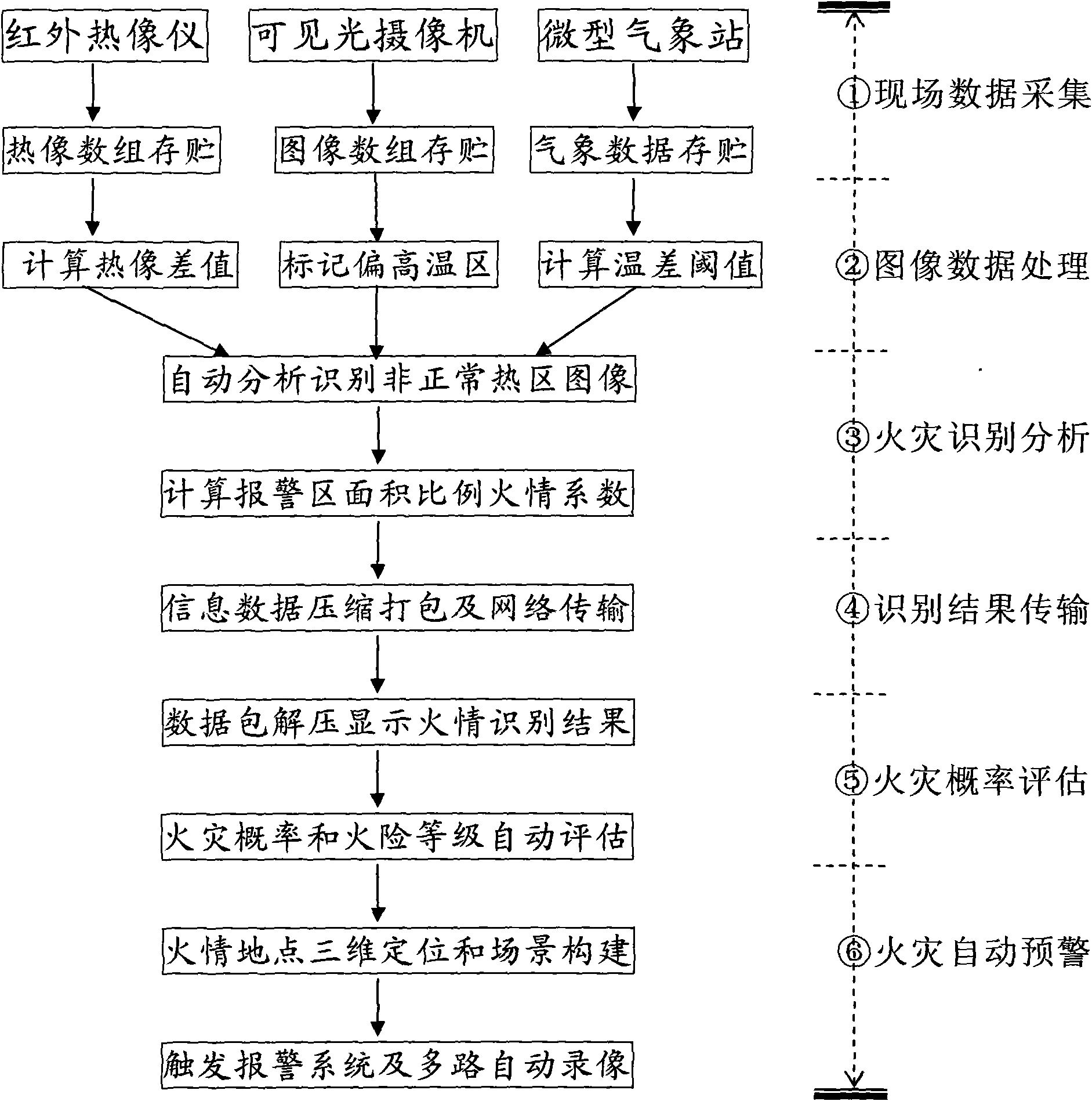 Method and system for detecting forest fire