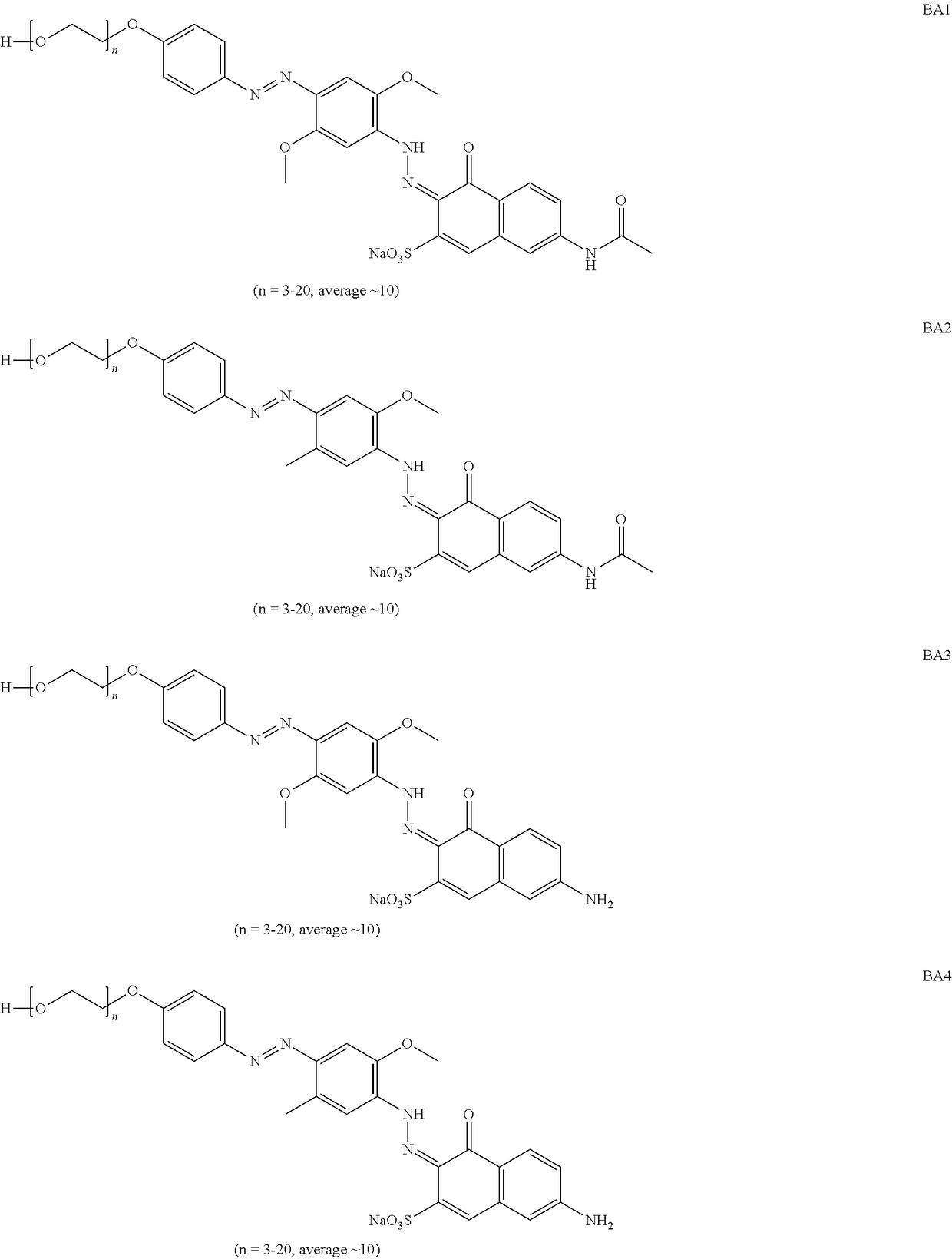 Bis-azo colorants for use as bluing agents