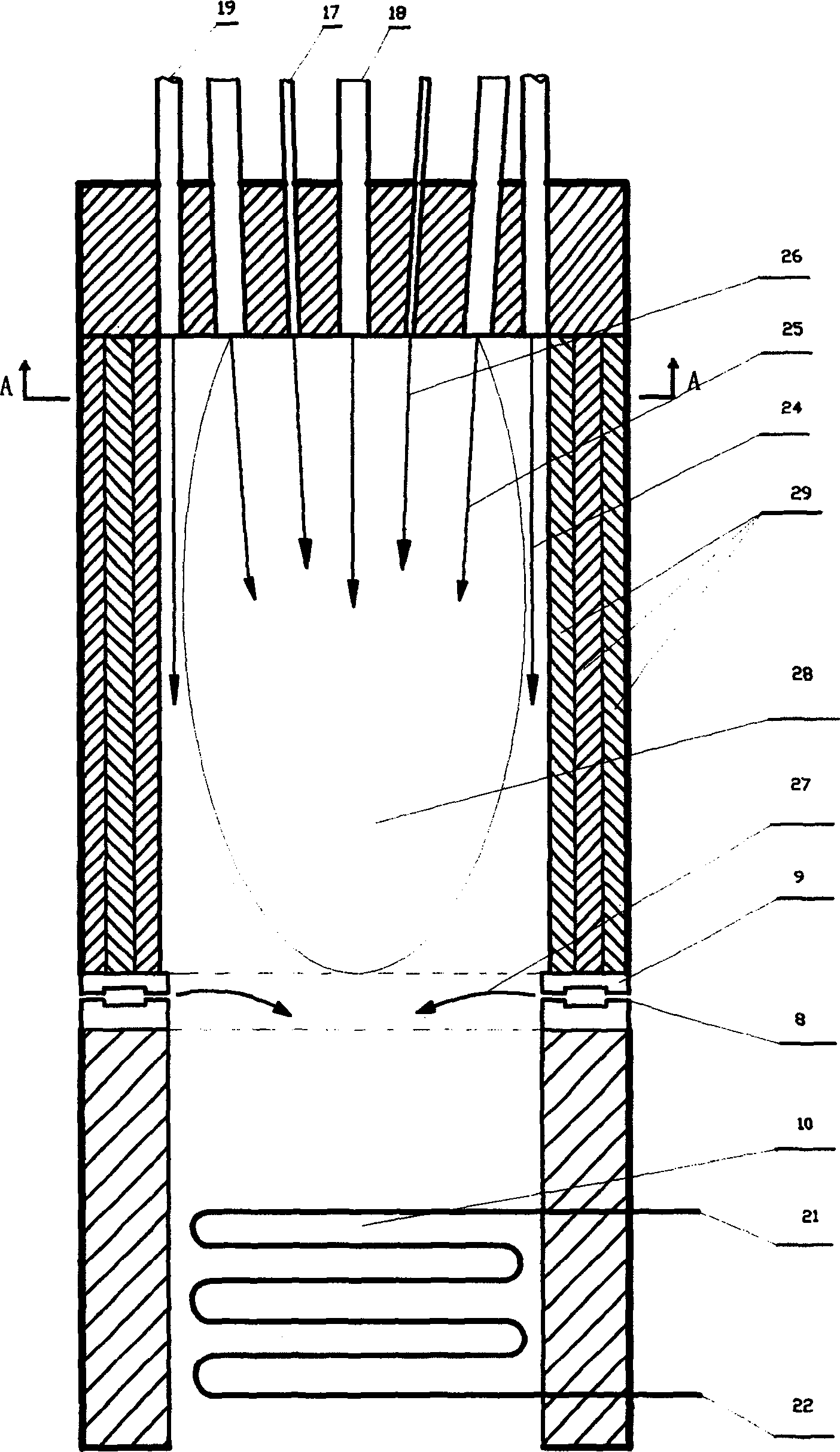 Apparatus and process for producing acetylene by plasma pyrolysis of coal and natural gas