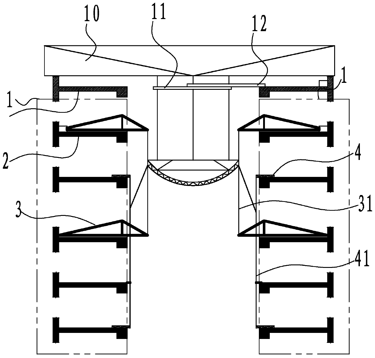 Integral lifting construction method for aluminum panel curtain wall of super-large double-curvature integrated unit