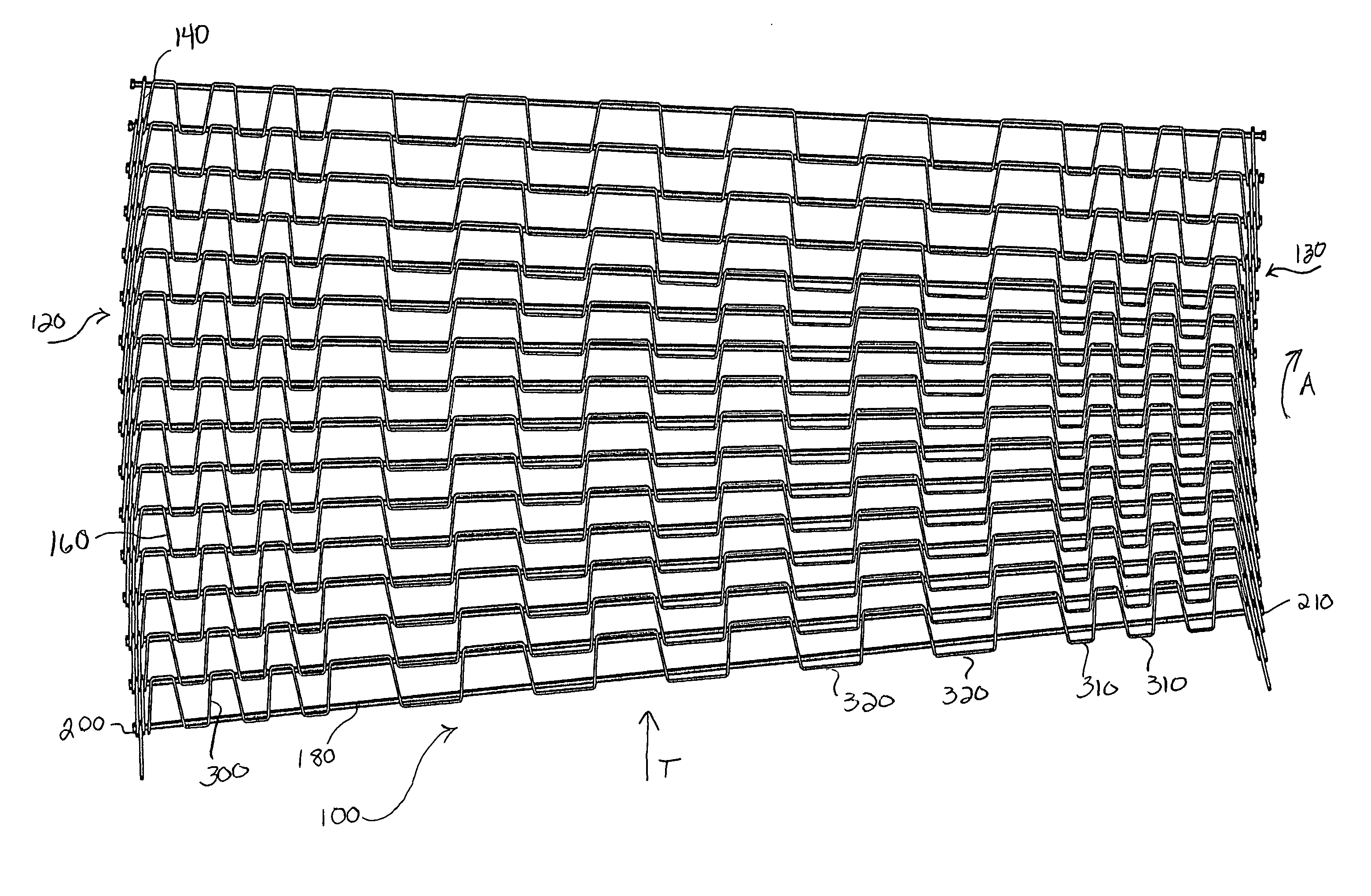 Variable spaced conveyor belt