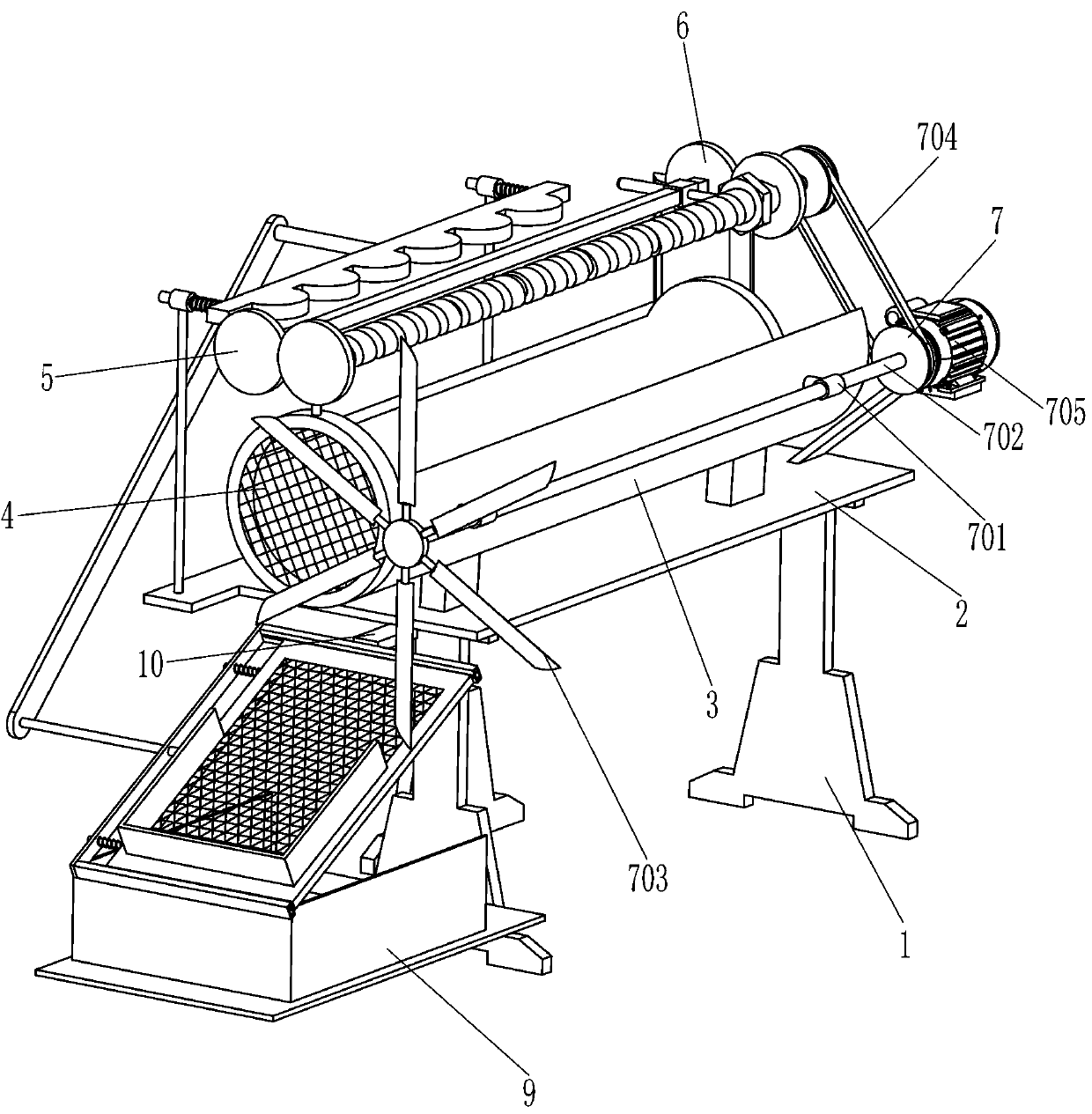 Rapid radish dicing and sorting equipment