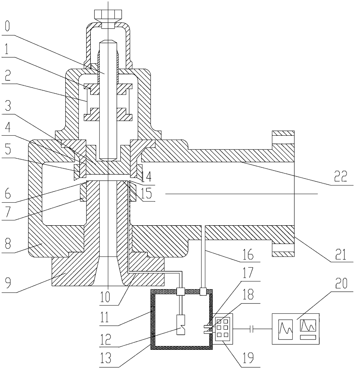 Ultrasonic fixed-frequency design based online monitoring device for inner leakage of safety valve