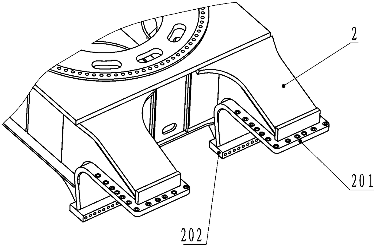 A construction machinery chassis connection structure