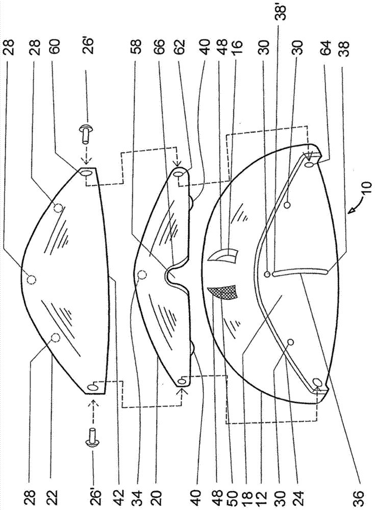 Inner mold pressing helmet with pivotable protective guard