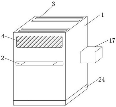 A hot pressing device for plywood production