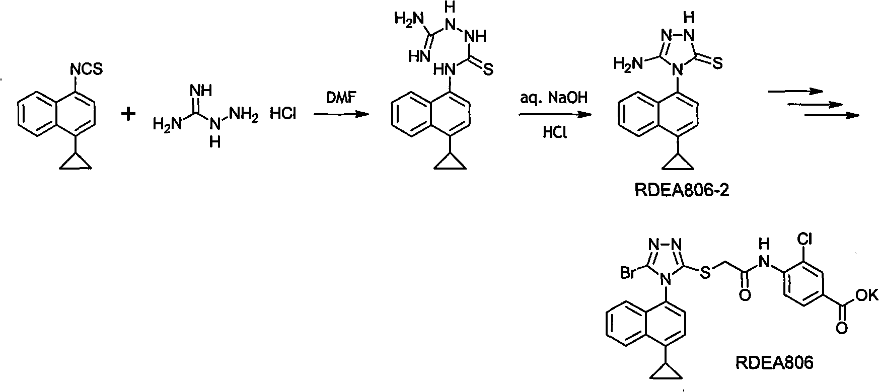 Preparation method of 4-cyclopropyl-1-naphthaline isothiocyanate and intermediate 4-cyclopropyl-1-naphthaldehyde oxime/halide