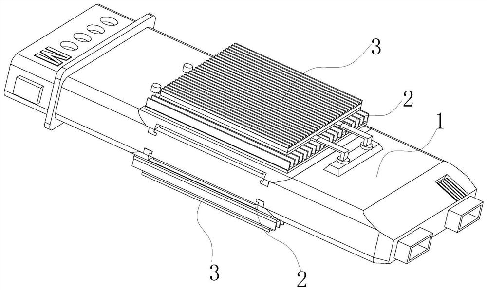 Optical module tube shell structure with high-speed heat dissipation