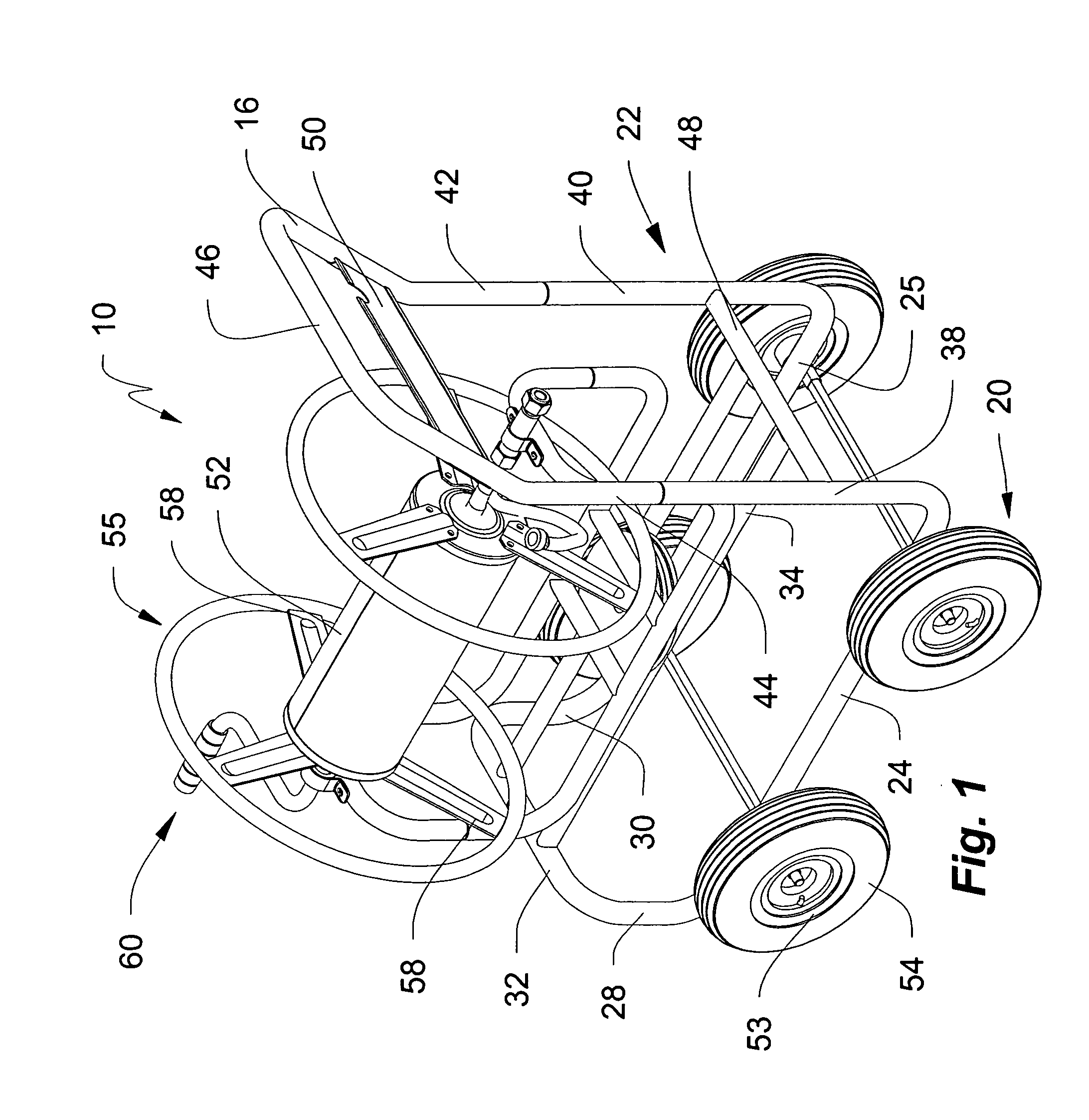 Swivel metal hose cart