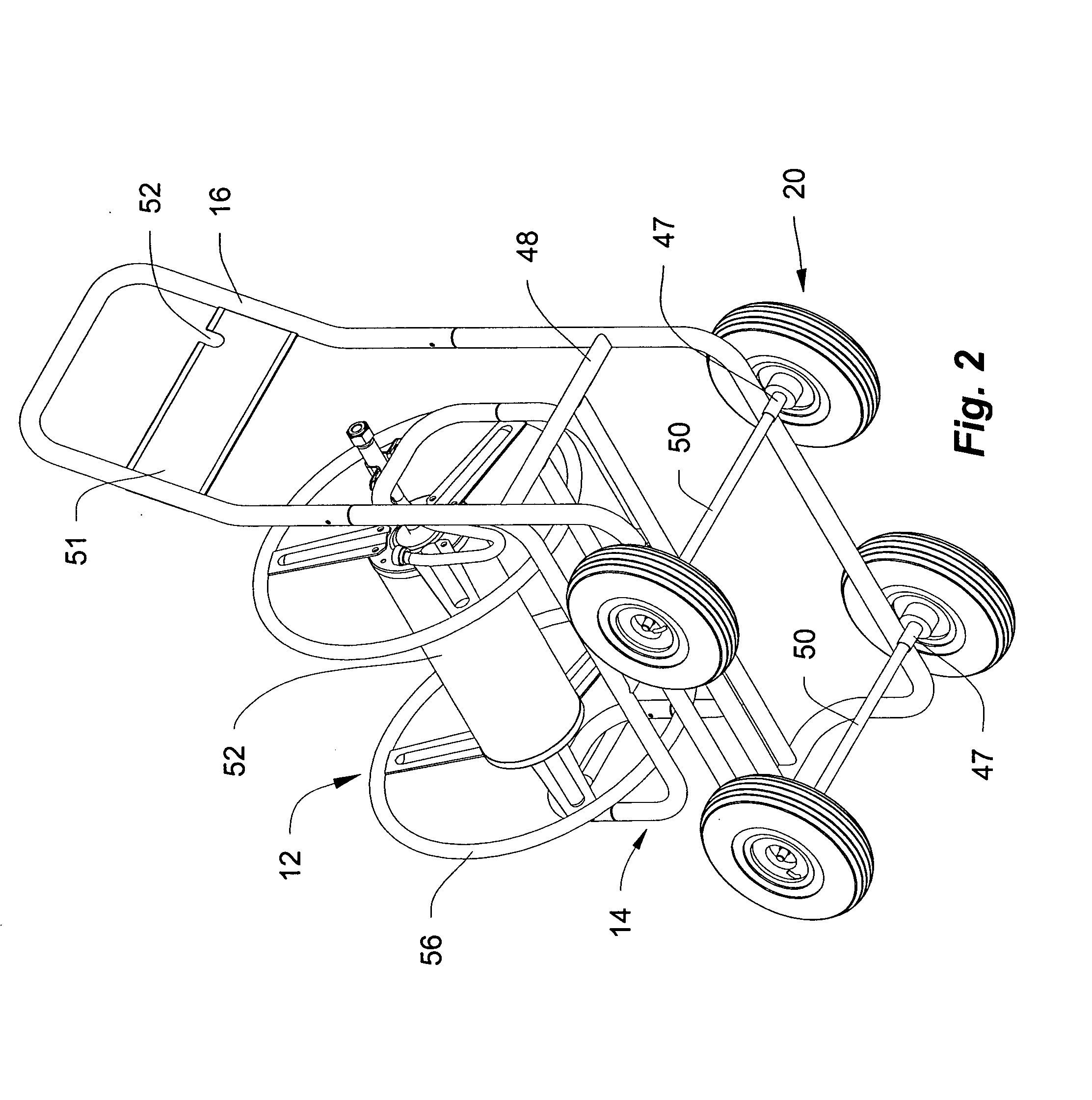 Swivel metal hose cart