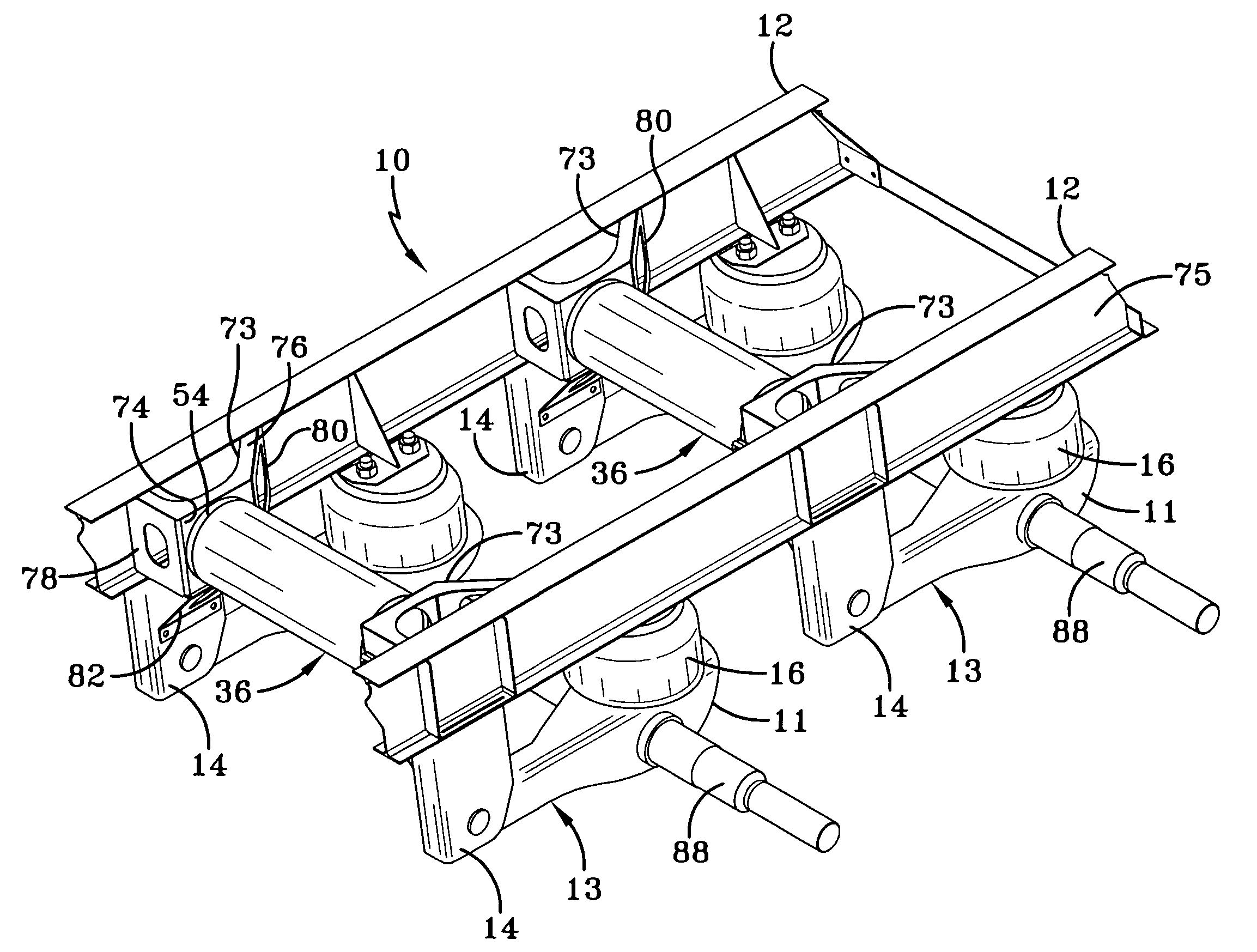 Vehicle frame having air tank cross member