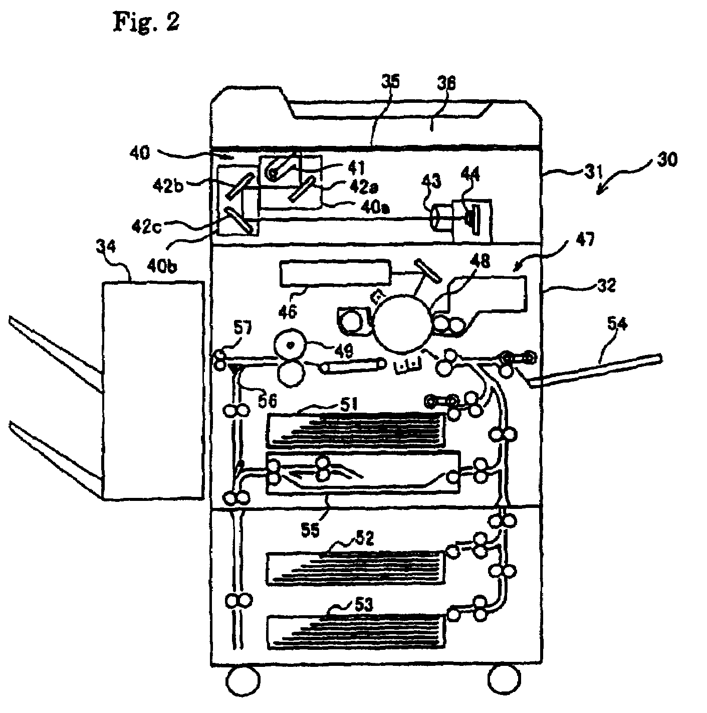 Image forming device for image output form control