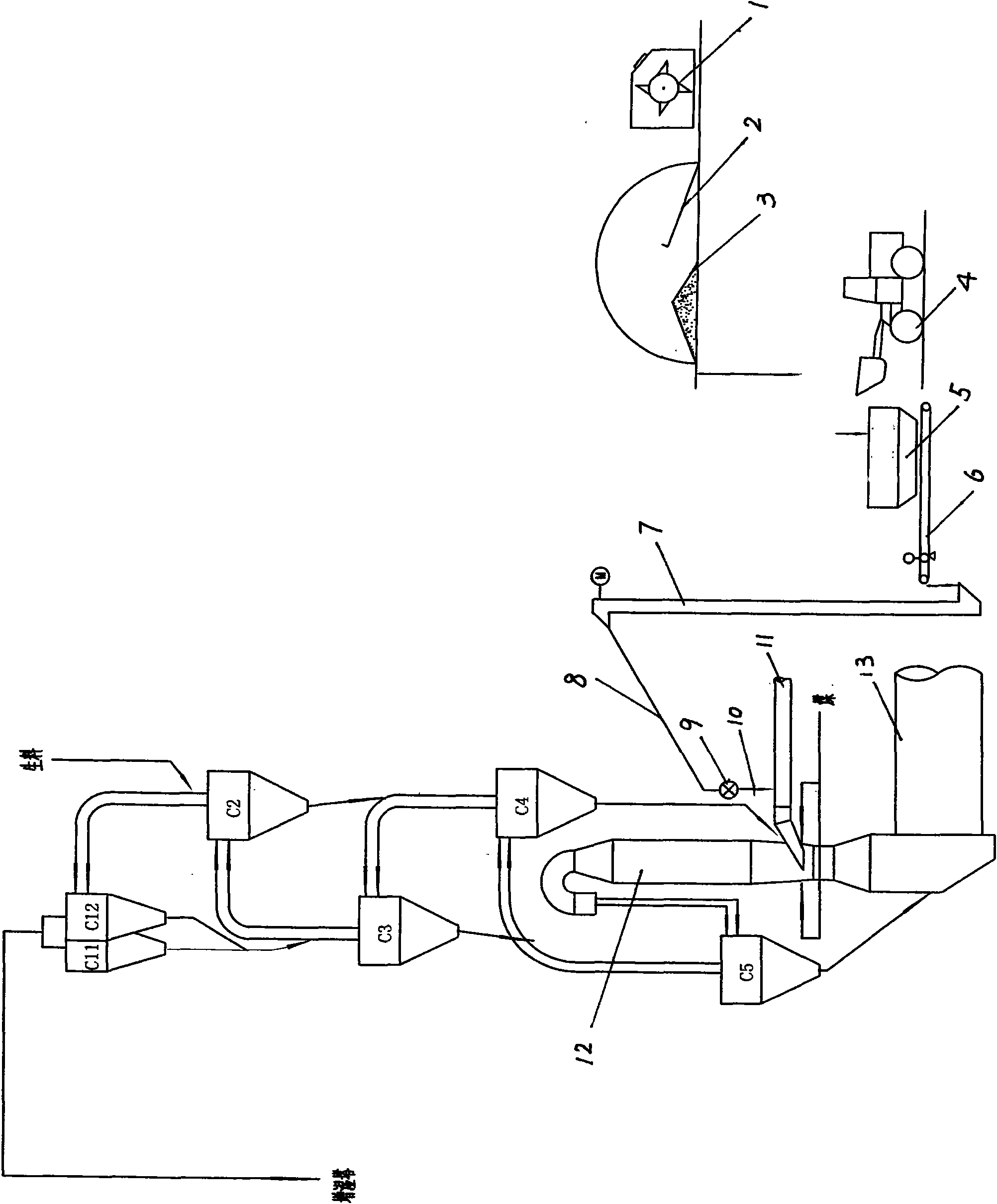 Process for producing cement by using organic garbage to substitute partial fuel coal