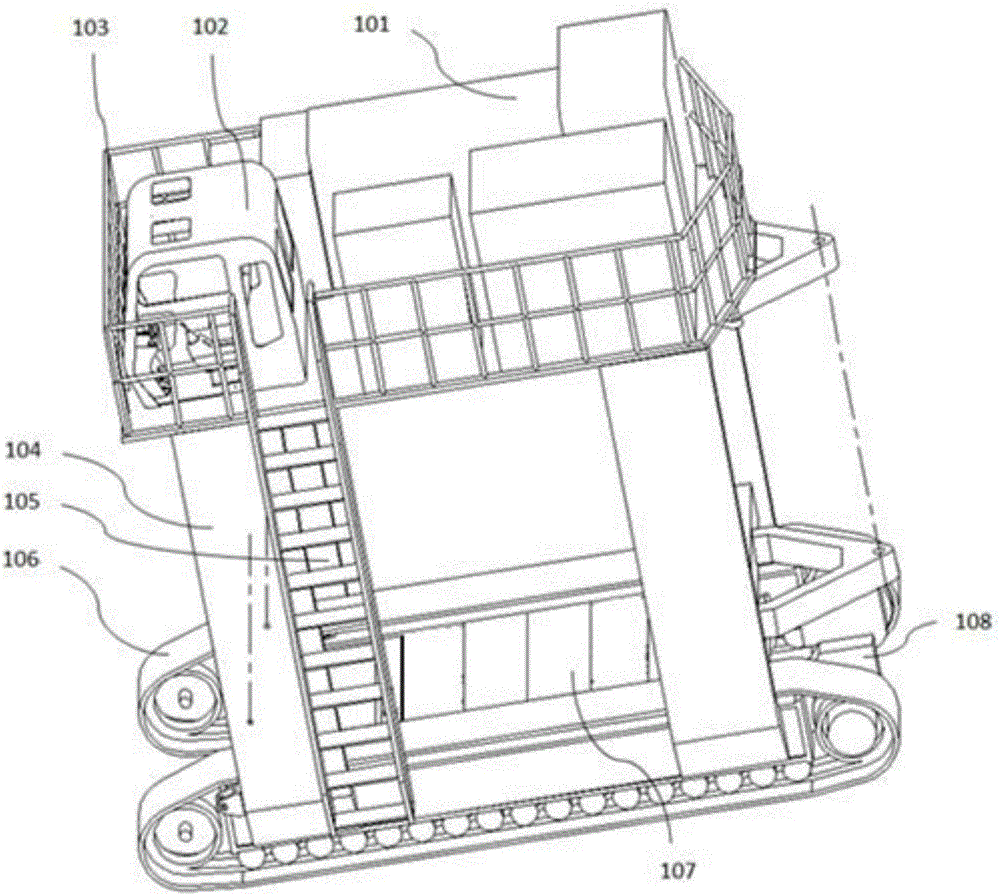 Continuous loading type ore loading machine for open-pit quarry