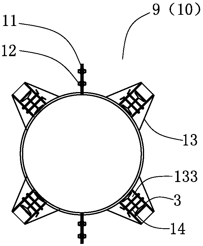 Hoop-type hydraulic climbing formwork system and a construction method used for the construction of a cylindrical pier