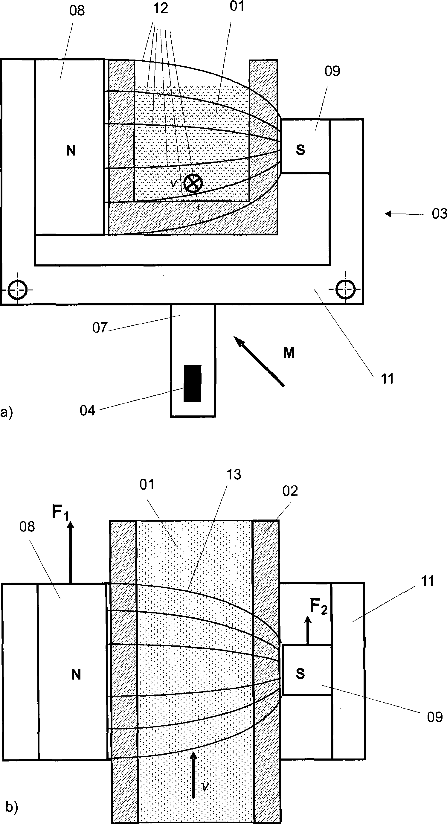 Method and arrangement for the contactless inspection of moving electrically conductive substances