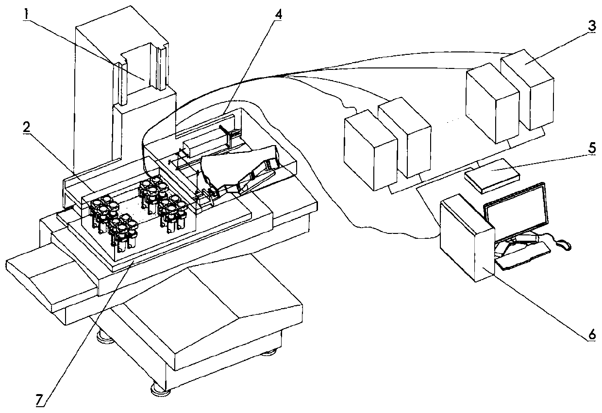 Full-automatic scanning location and quantitative analysis system for global components of large-scale samples