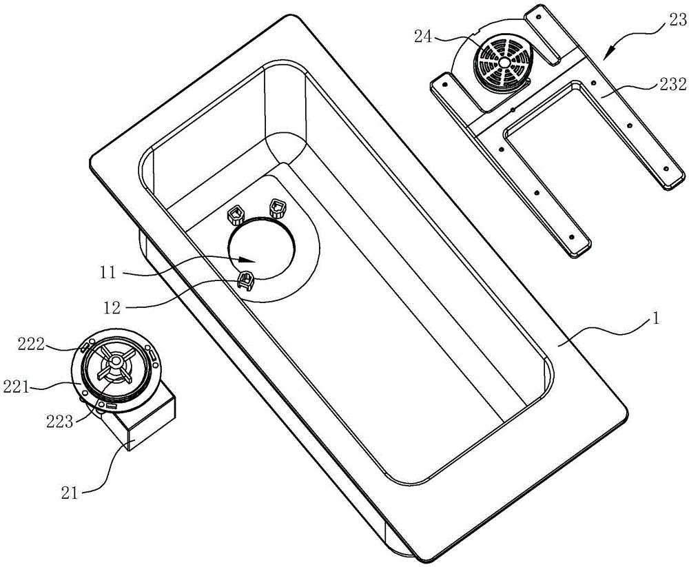 Open water pump and water tank groove cleaning machine with same