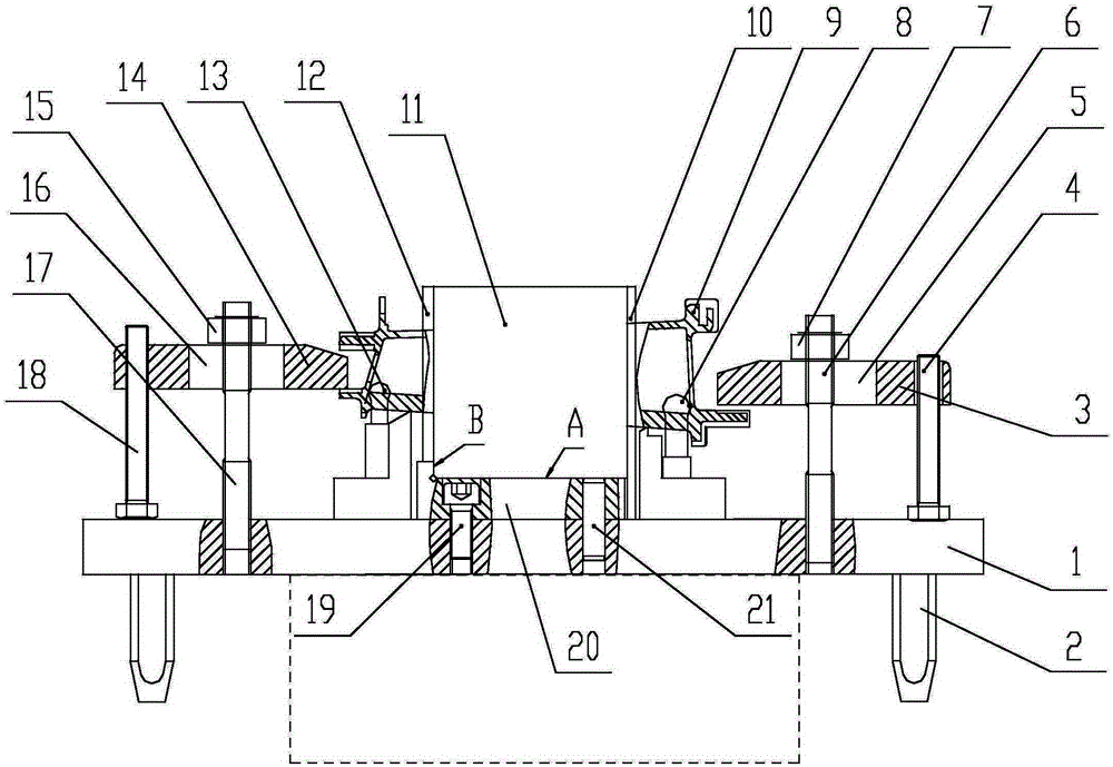 Datum transformation fixture and datum transformation method for guide blades