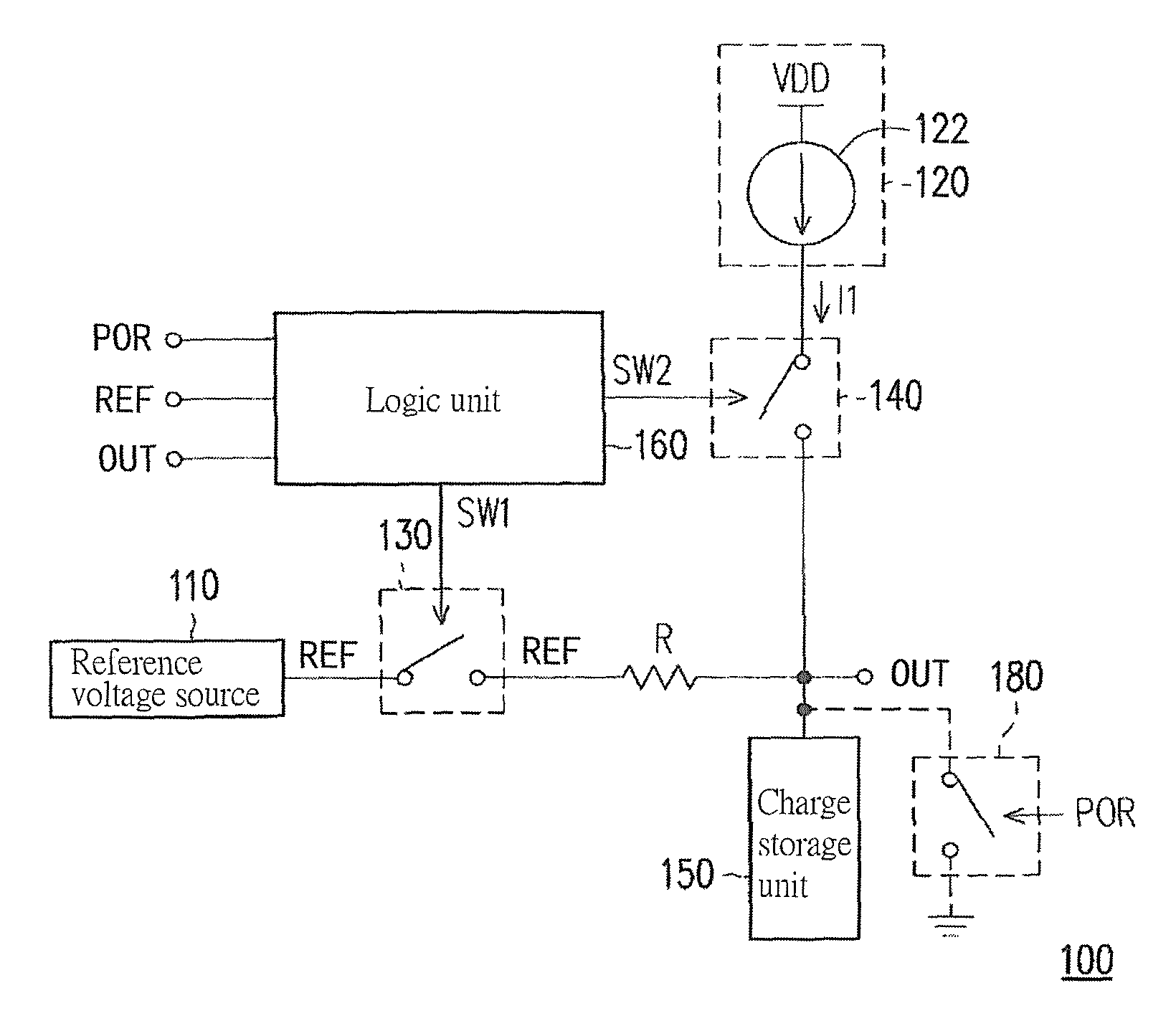 Reference voltage generating device and method