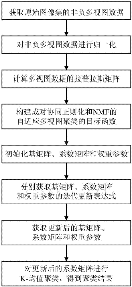 Adaptive multi-view clustering method based on paired synergetic regularization and NMF