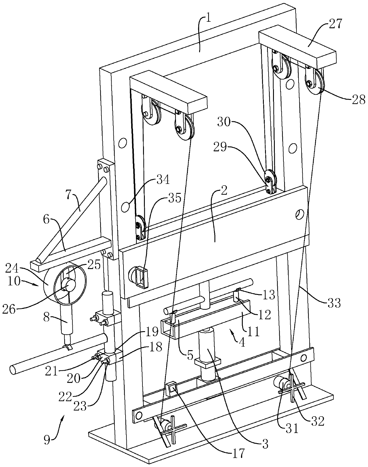 A device for detecting the bearing capacity of scaffolding