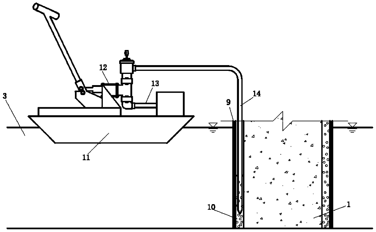 Construction method of high-performance underwater blast-resistant concrete protective layer based on pouring technology