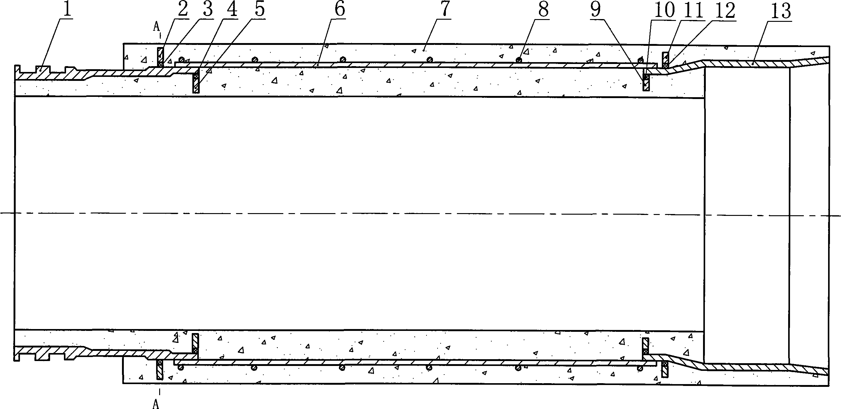 Leakproof seal type steel bell and spigot concrete pipe