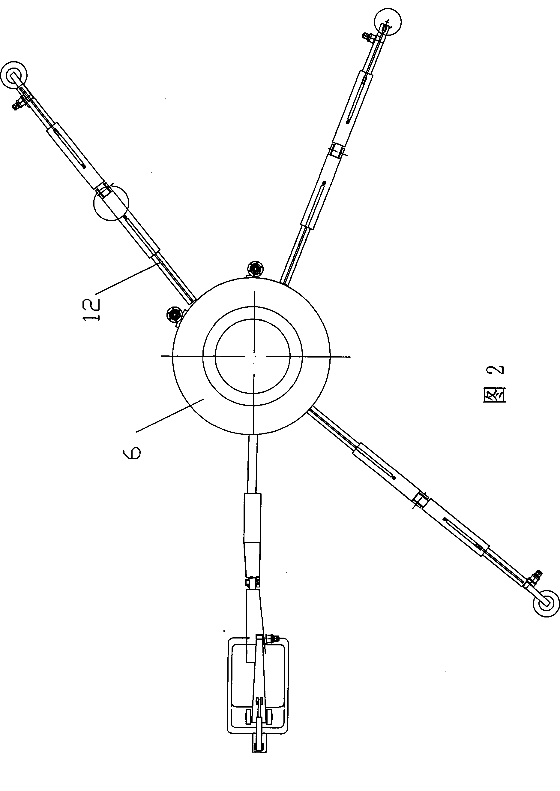 Robot with single-rotation axis and multi-expansion leg