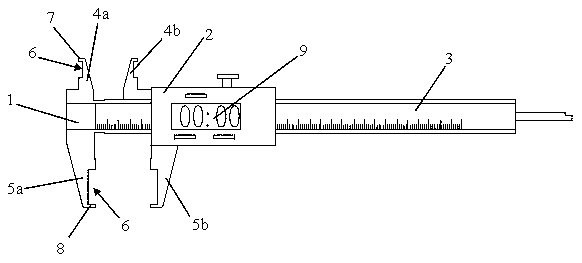 Device for measuring bottom diameters of acetabular bone outer cup groove and joint handle body