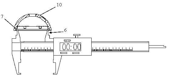 Device for measuring bottom diameters of acetabular bone outer cup groove and joint handle body