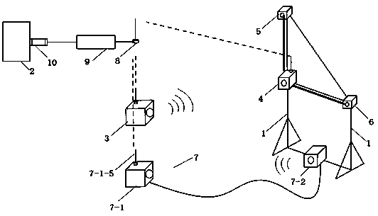 Ultrasonic wave principle-based measuring point spatial displacement measurement device and method