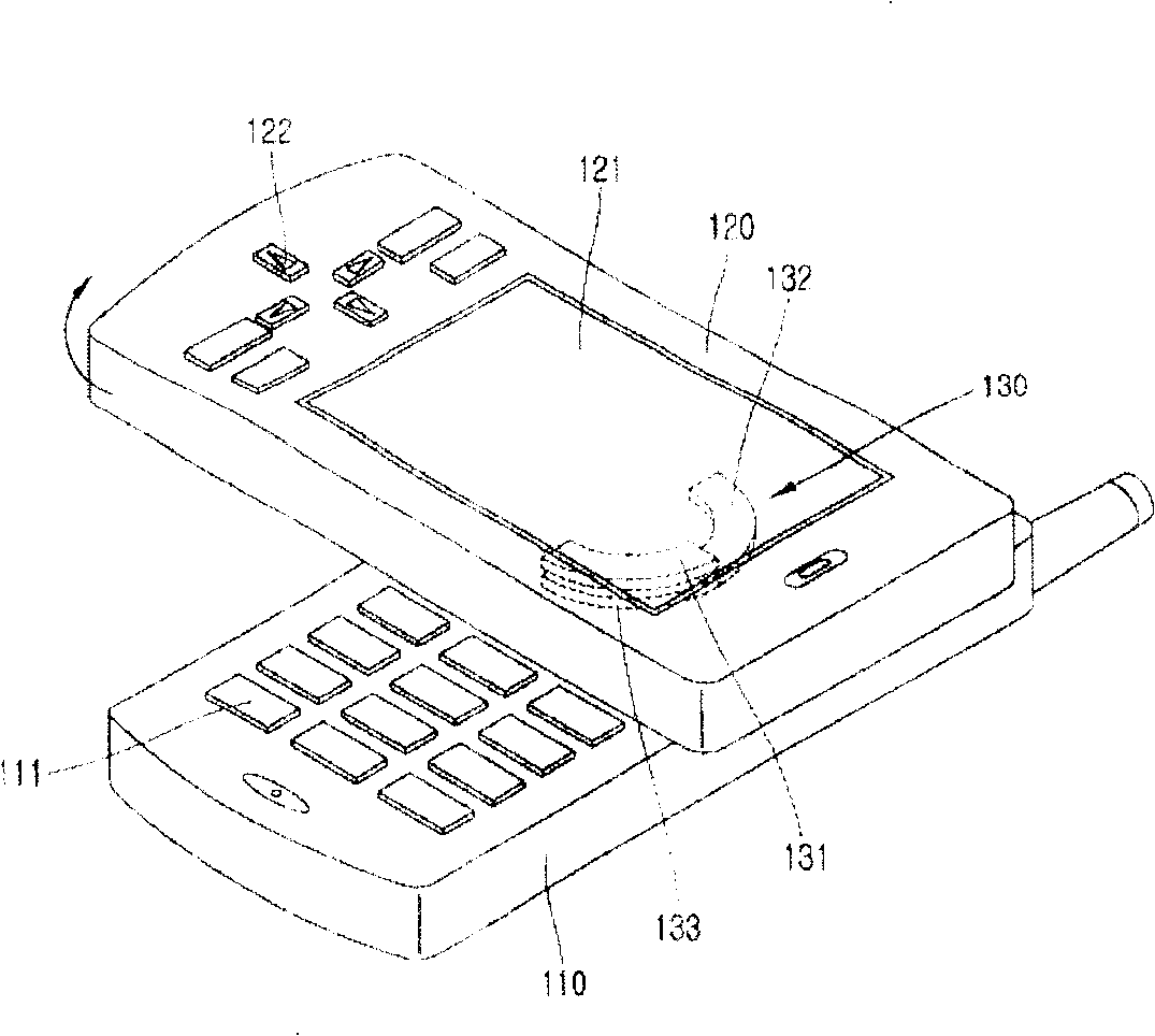 Portable terminal with magnetic rotating device