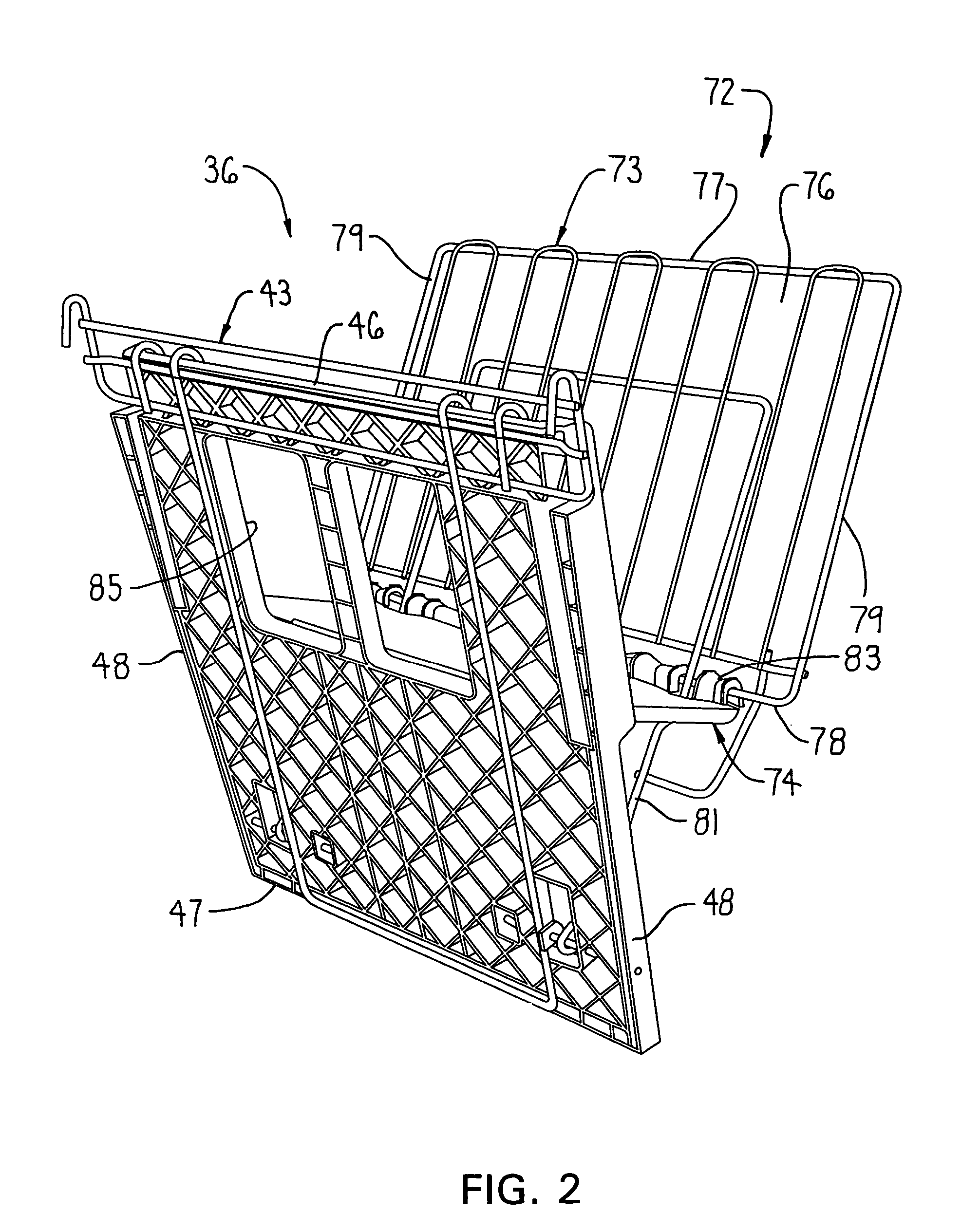 Rear gate assembly for shopping cart