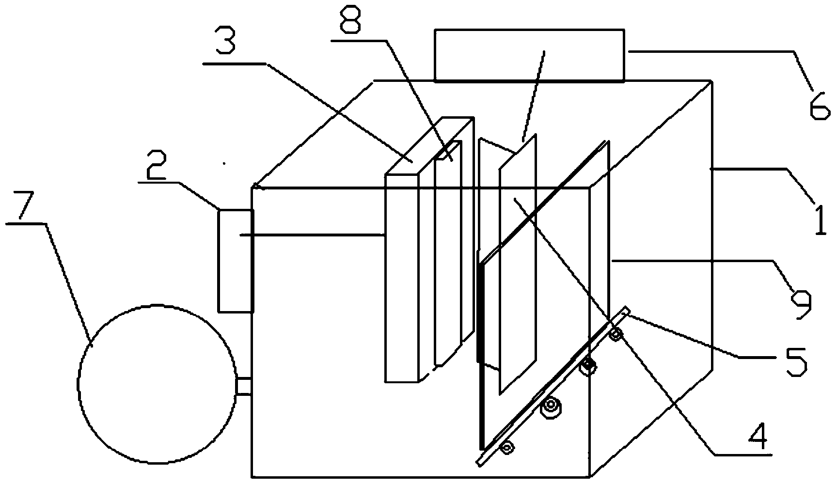 Device for preparing nano thin film in porous structure and application of device