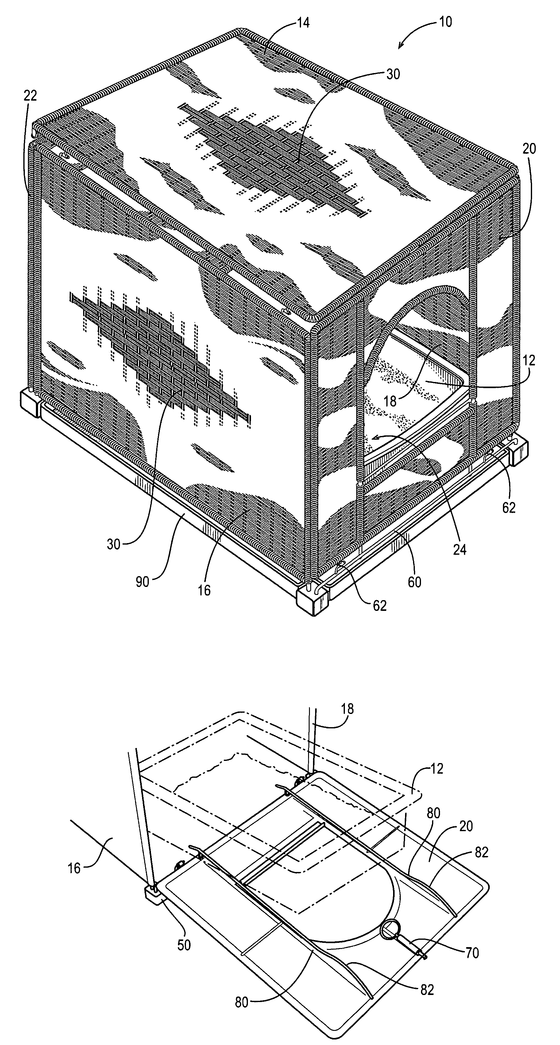 Pet litter pan enclosure