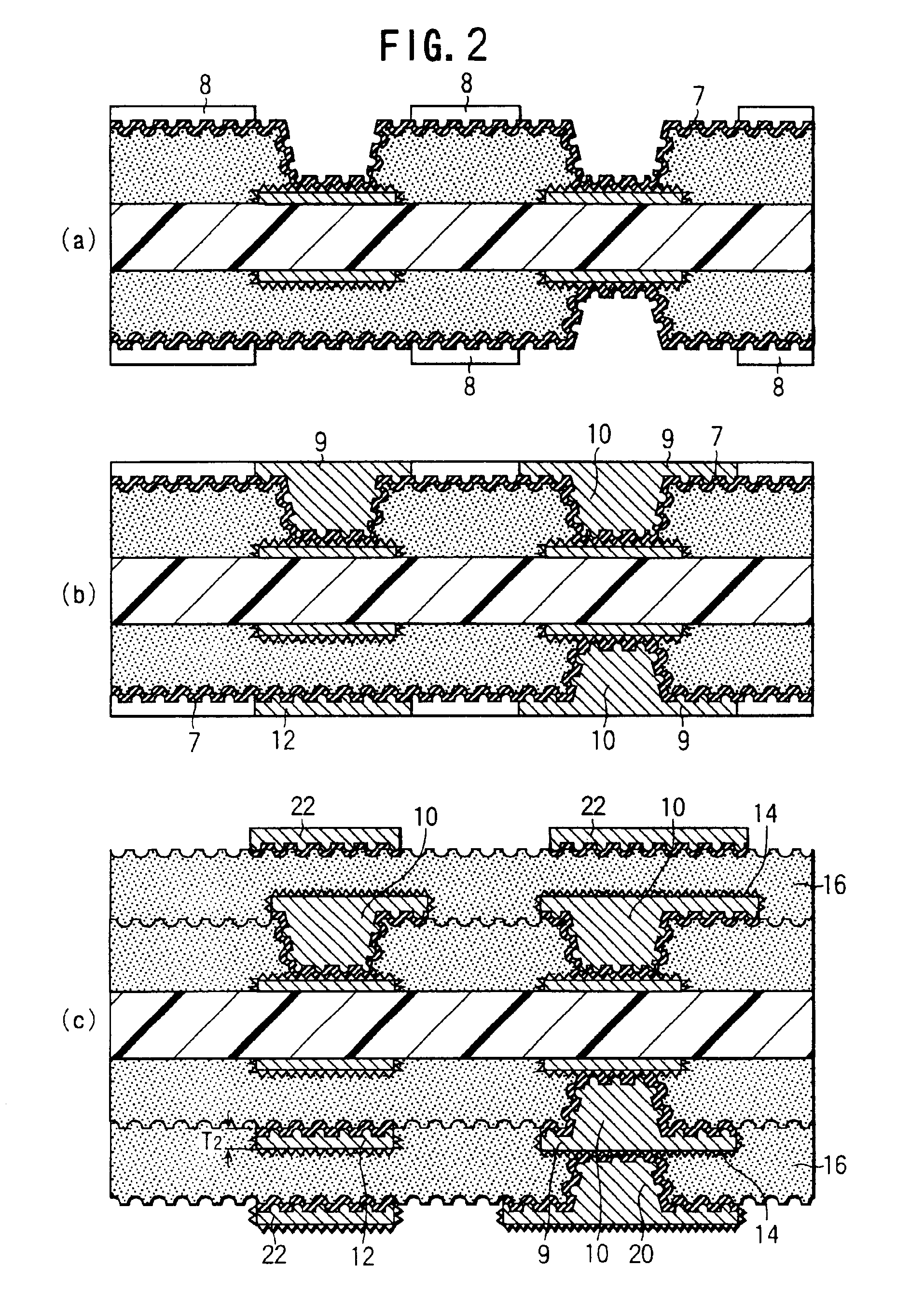 Multilayer printed wiring board having filled-via structure