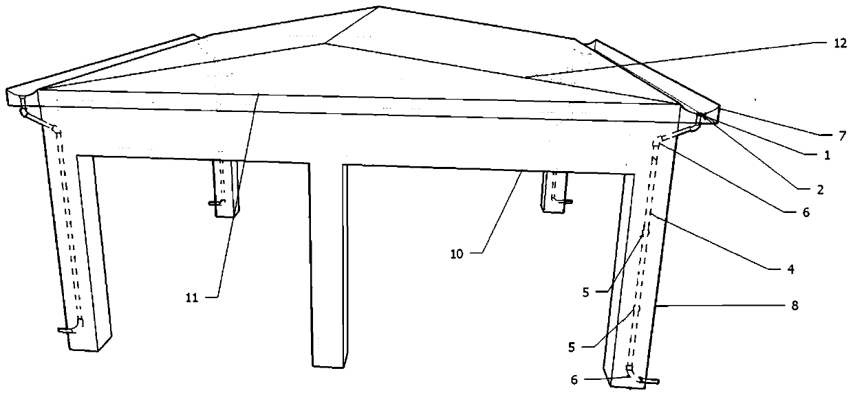 Pre-burying arrangement mode and method of downpipes simultaneously used as demolishing blast holes in building peripheral columns