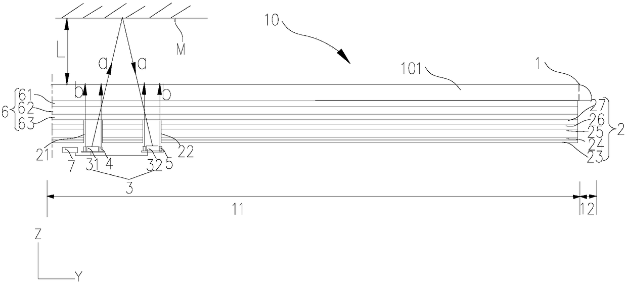 Display screen component and electronic equipment