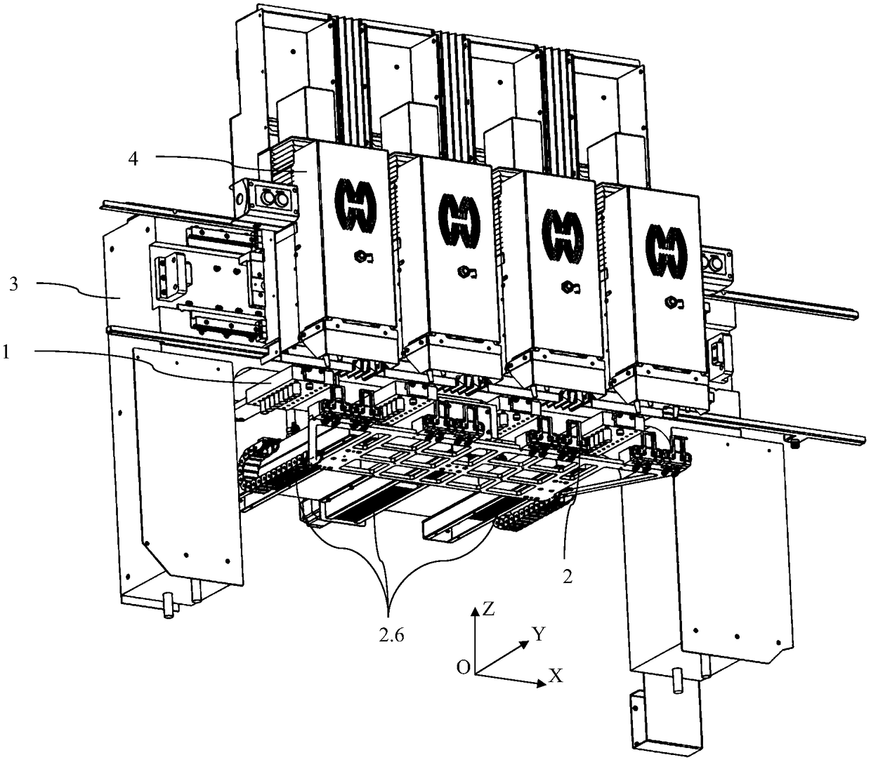 Tool magazine, tool changing mechanism and multi-spindle machining center