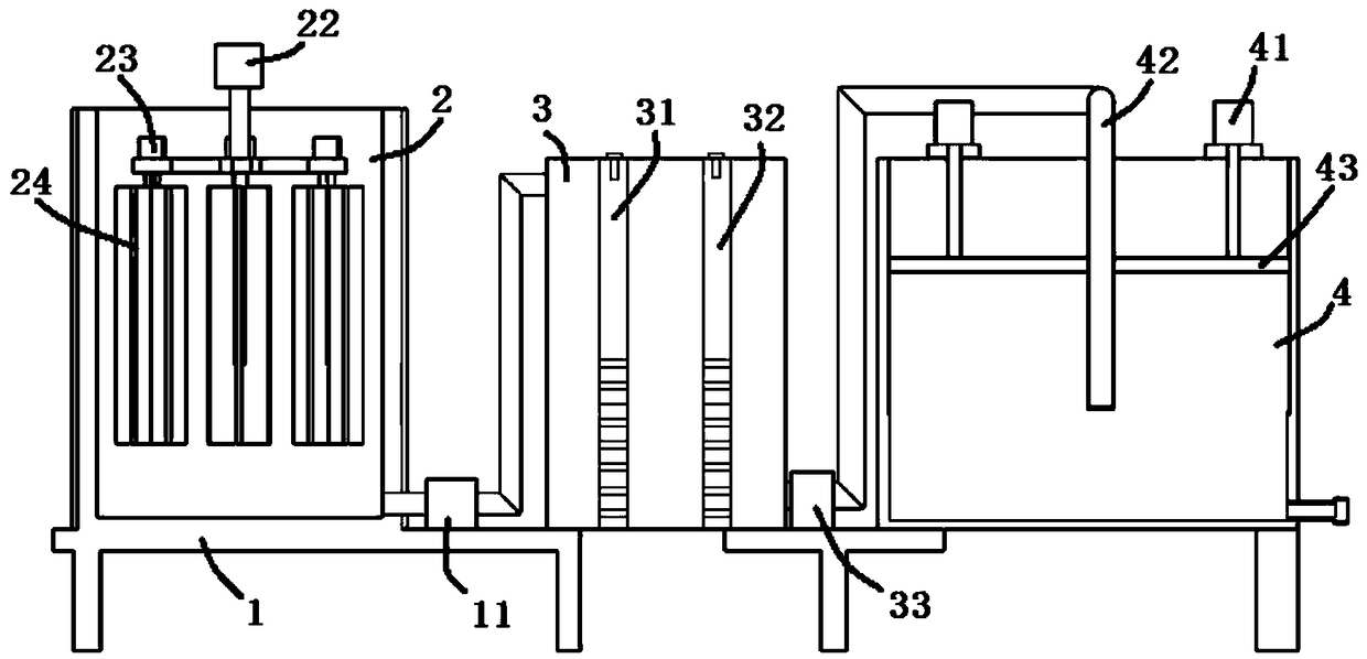 Mechanical treatment device for highly polluted wastewater