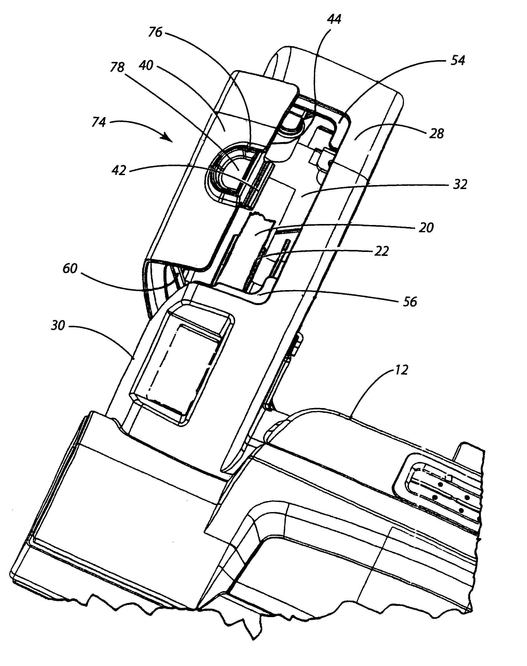 Nozzle assembly housing for vacuum cleaner